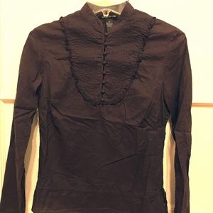 Lucky Brand dark purple maroon Peasant Shirt Sz XS